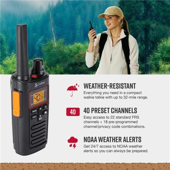 Walkie Talkies - Rechargeable, 40 Preset Channels, Long Range 32-Mile Two-Way - Picture 3 of 7